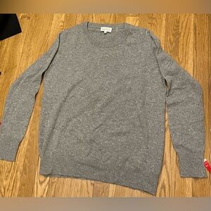 White + Warren Gray Cashmere Crewneck Sweater
